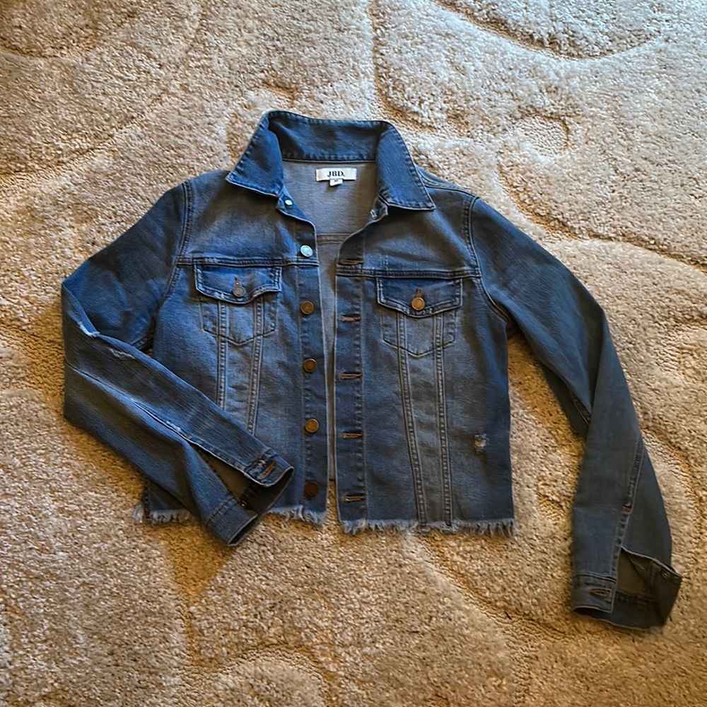 Soft distressed denim jacket